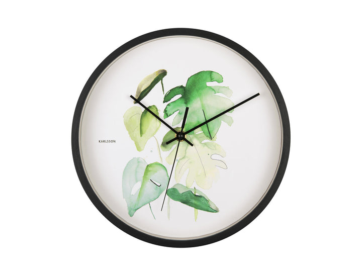 Karlsson Wall clock Botanical monstera print