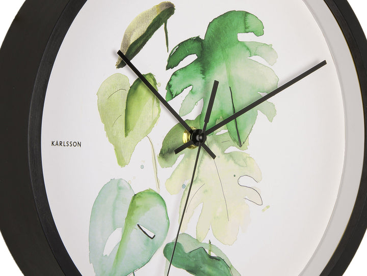 Karlsson Wall clock Botanical monstera print