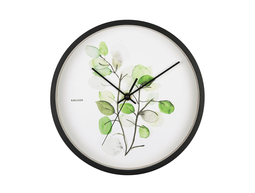 Karlsson Wall clock Botanical eucalyptus print