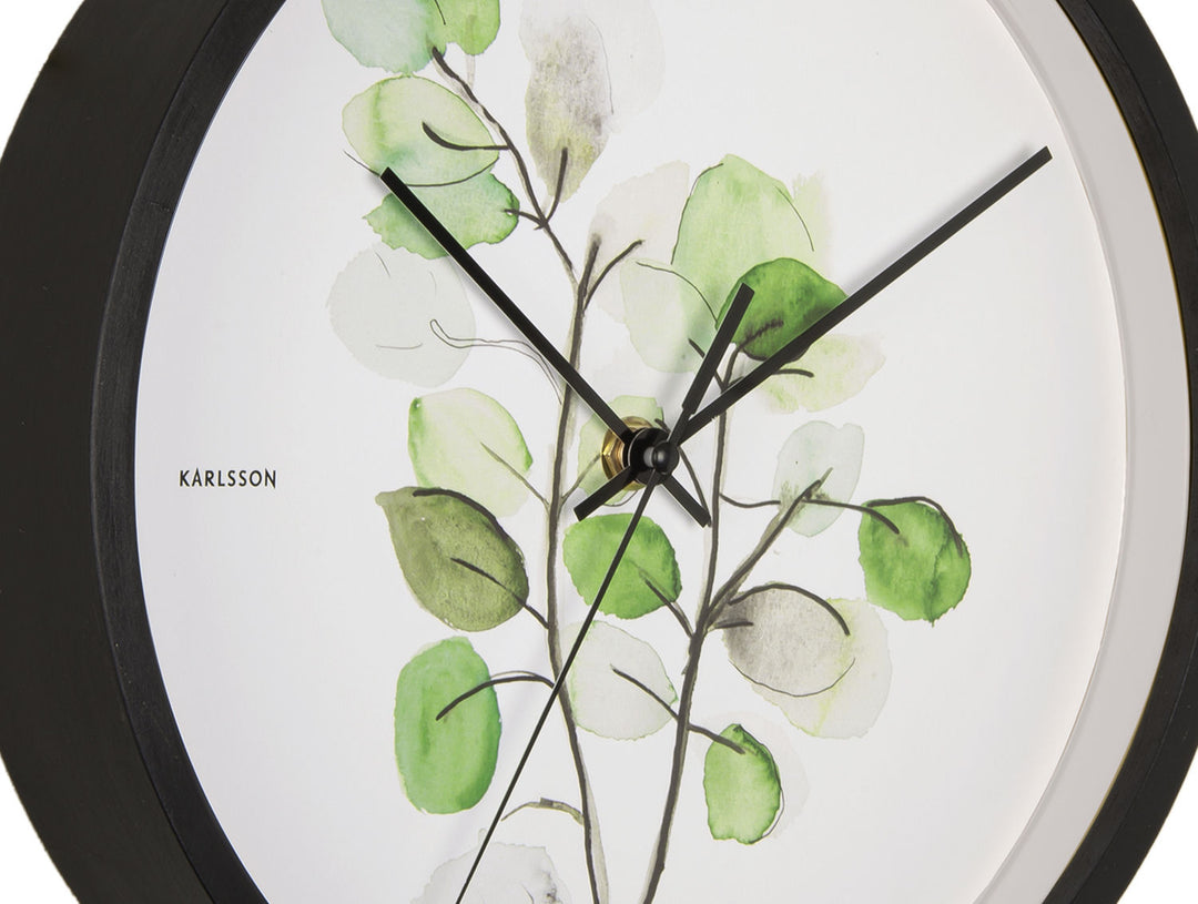 Karlsson Wall clock Botanical eucalyptus print