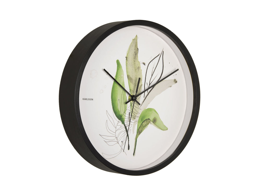 Karlsson Wall clock Botanical leaves print