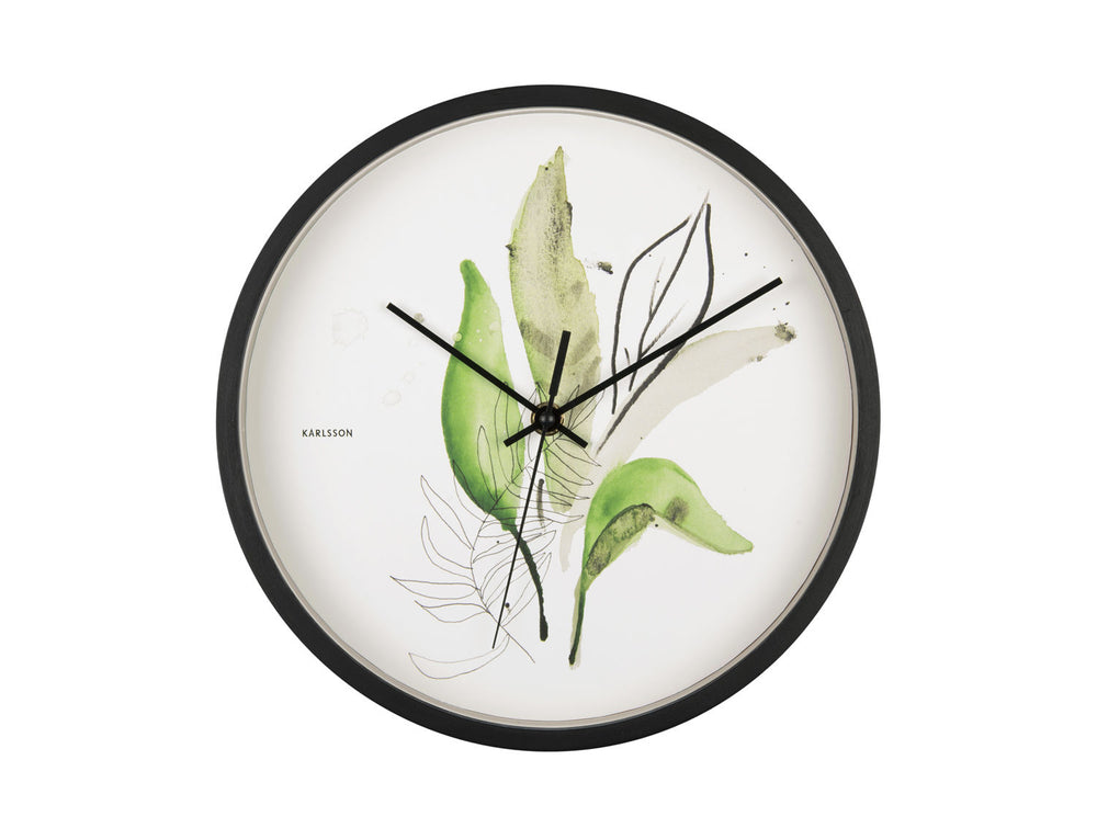 Karlsson Wall clock Botanical leaves print