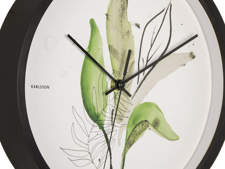 Karlsson Wall clock Botanical leaves print