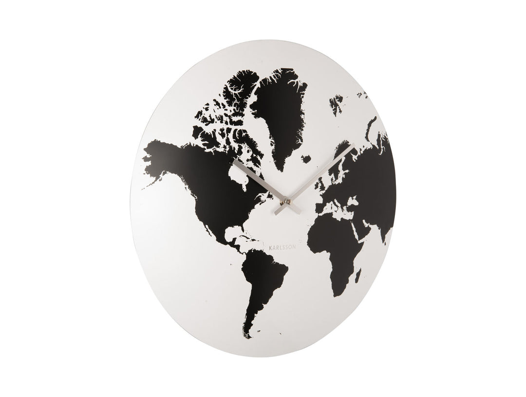 Karlsson Wall clock World Map iron white