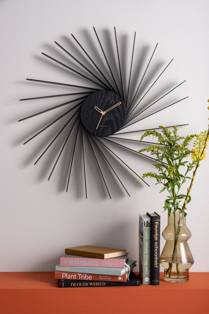 Karlsson Wall clock Helix XL wood veneer black