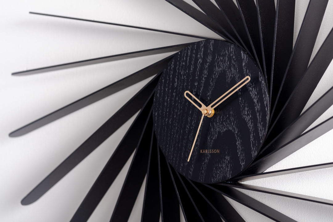 Karlsson Wall clock Helix XL wood veneer black