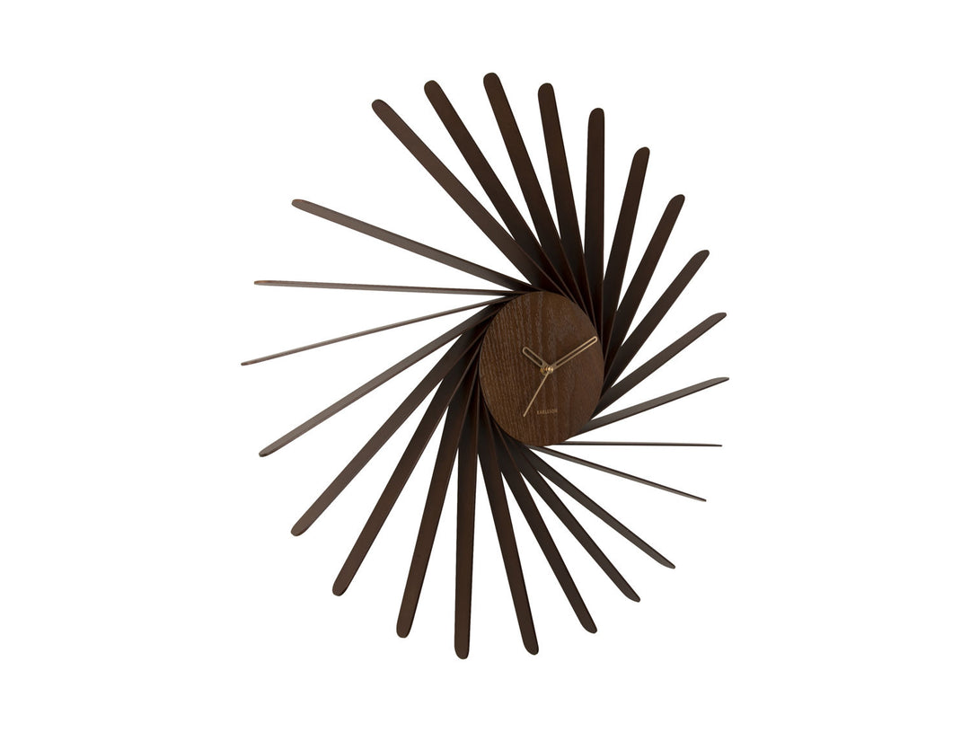 Karlsson Wall clock Helix XL dark wood veneer