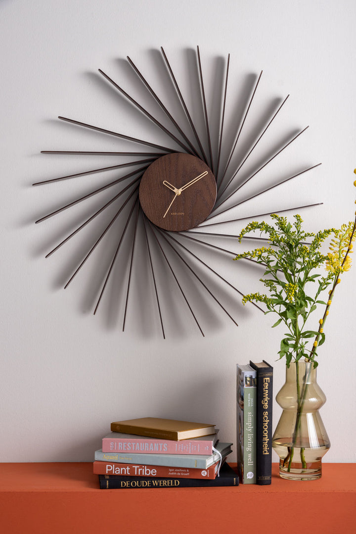 Karlsson Wall clock Helix XL dark wood veneer