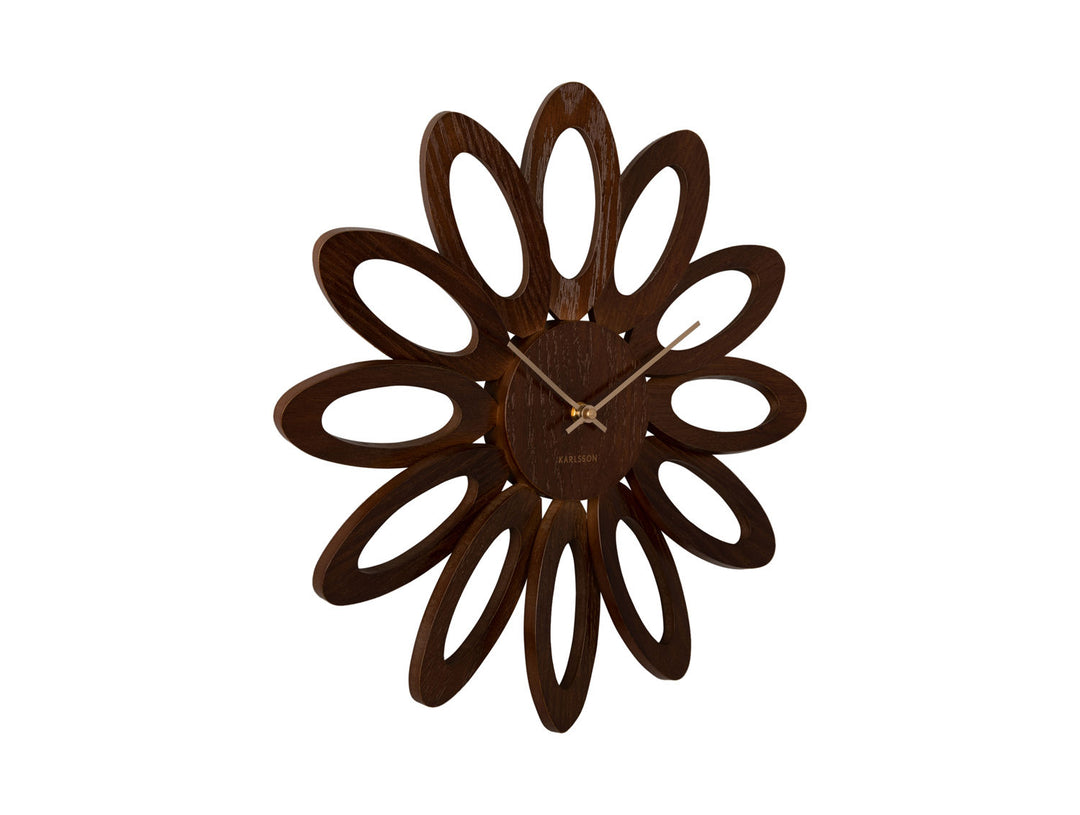 Karlsson Wall clock Fiore dark wood veneer