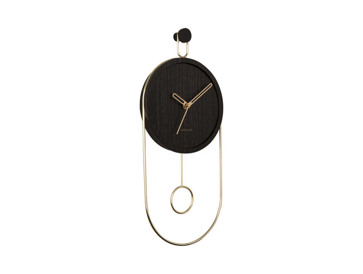 Karlsson Wall clock Swing pendulum wood veneer black