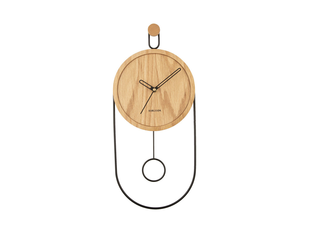 Karlsson Wall clock Swing pendulum light wood veneer