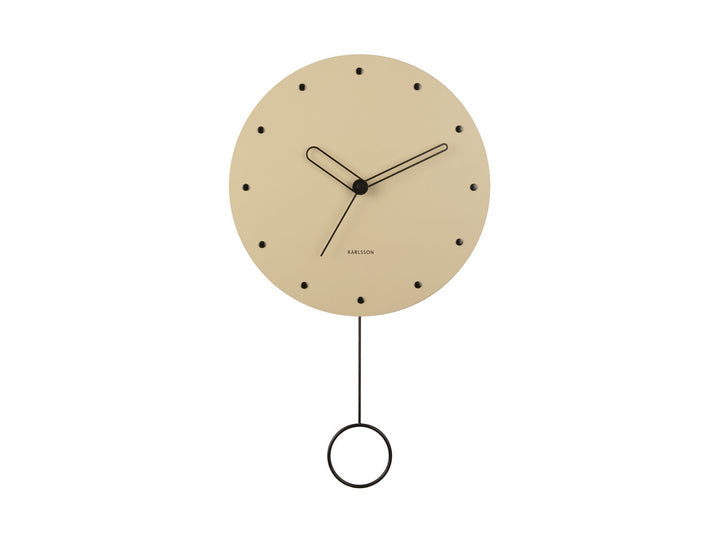 Karlsson Wall clock Studs pendulum wood sand brown