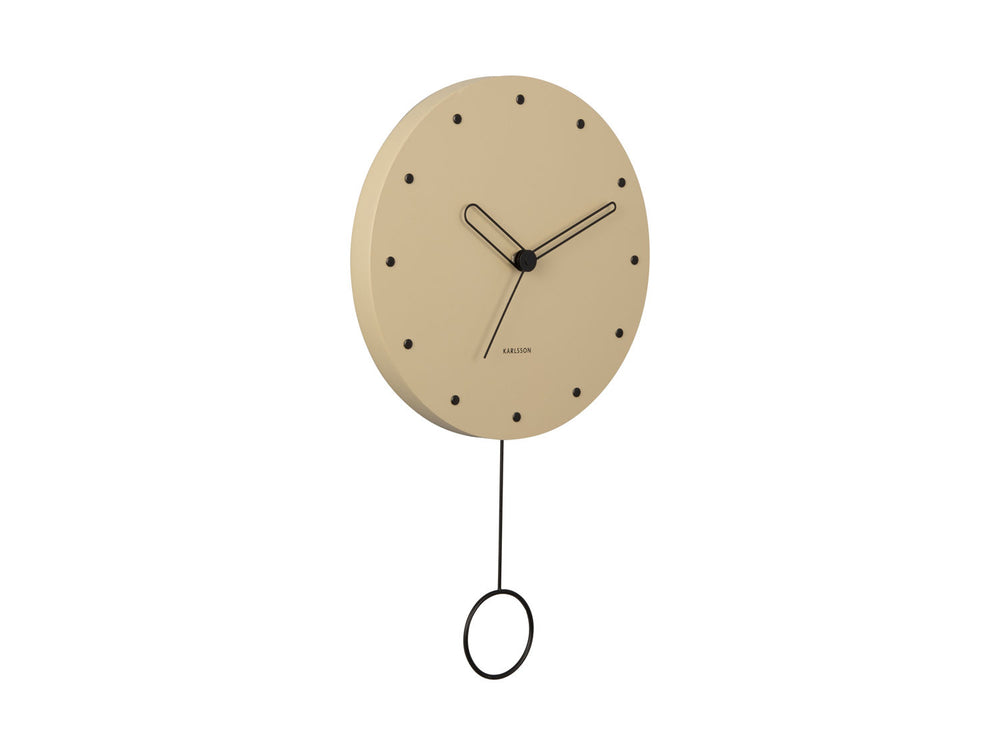 Karlsson Wall clock Studs pendulum wood sand brown