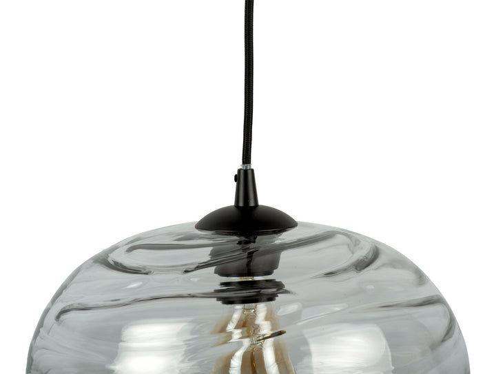 Leitmotiv Pendant lamp Glamour Sphere glass grey
