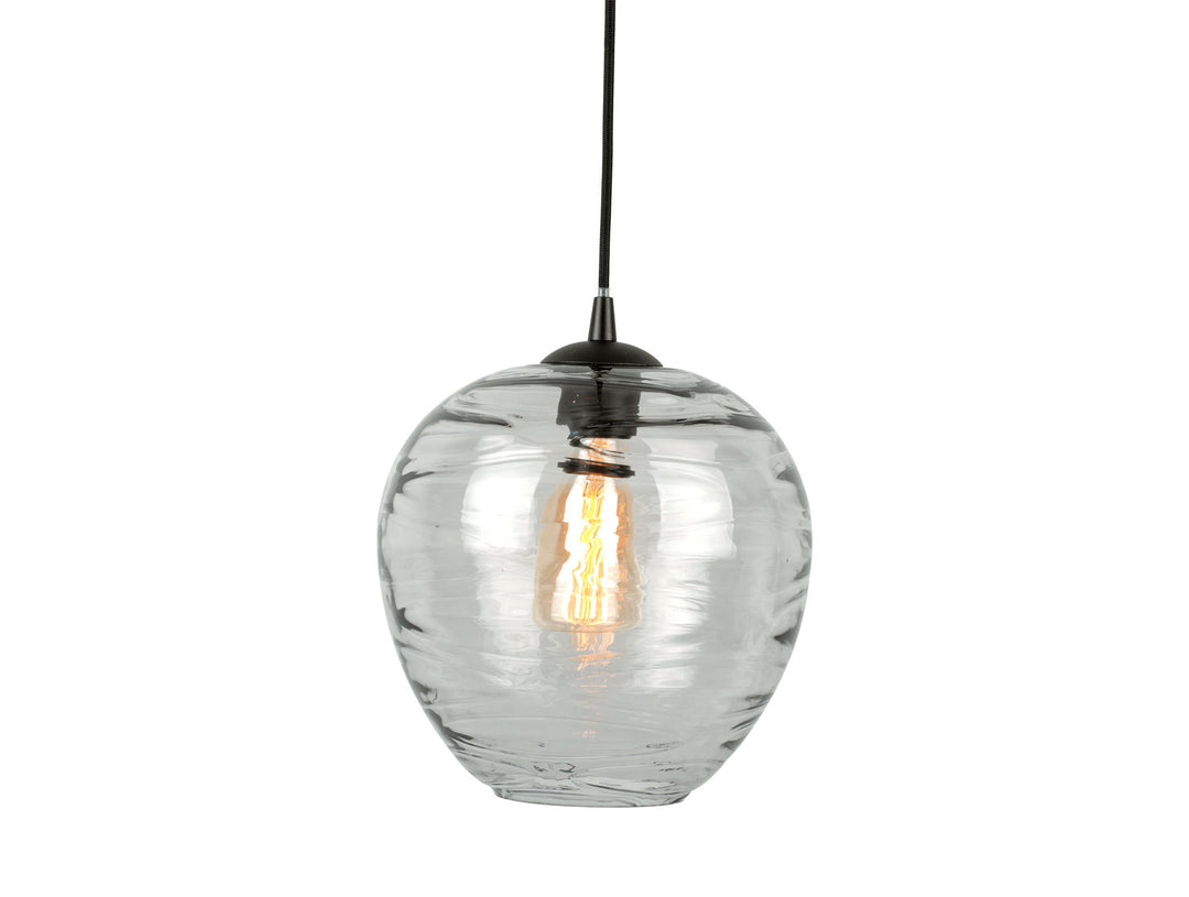 Leitmotiv Pendant lamp Glamour Globe glass grey