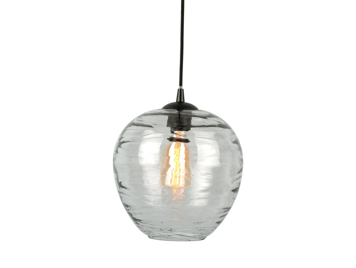 Leitmotiv Pendant lamp Glamour Globe glass grey