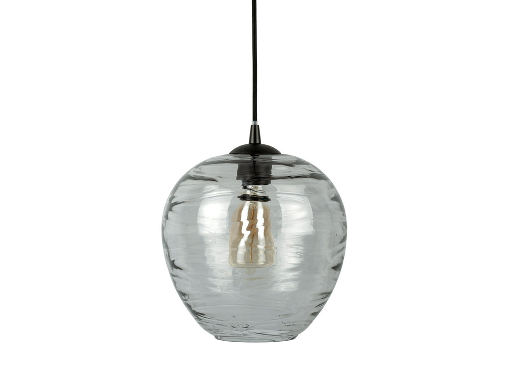 Leitmotiv Pendant lamp Glamour Globe glass grey