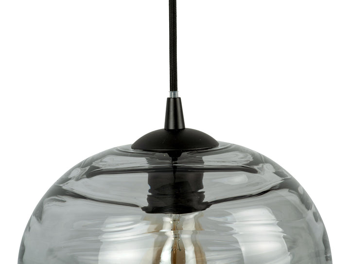 Leitmotiv Pendant lamp Glamour Globe glass grey
