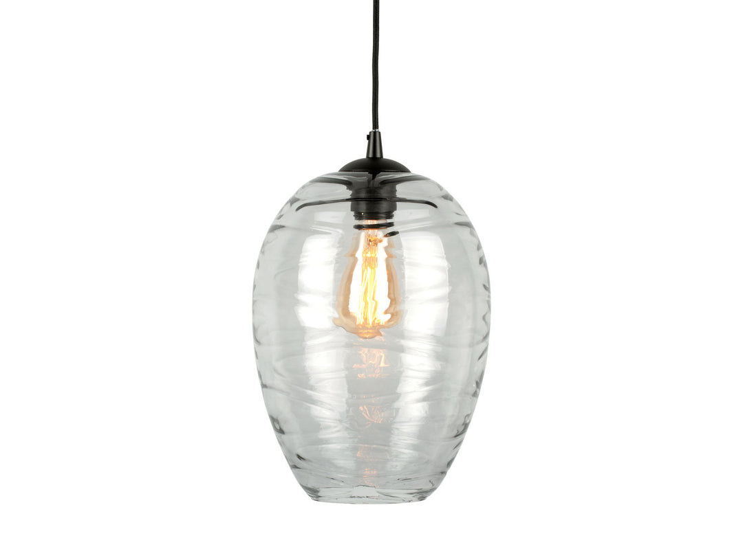 Leitmotiv Pendant lamp Glamour Cone glass grey