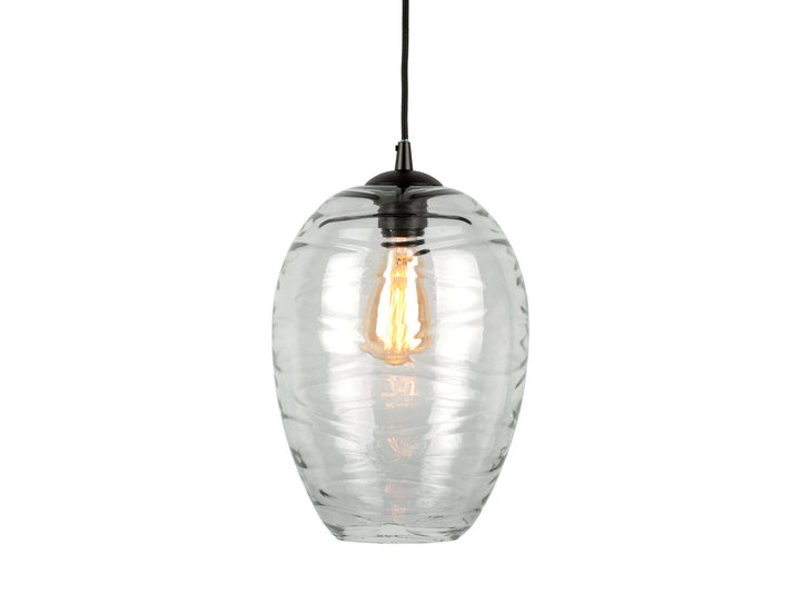 Leitmotiv Pendant lamp Glamour Cone glass grey