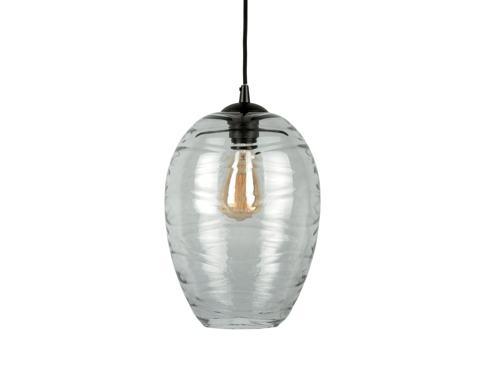 Leitmotiv Pendant lamp Glamour Cone glass grey