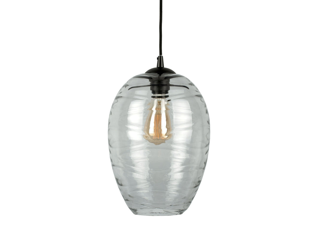 Leitmotiv Pendant lamp Glamour Cone glass grey