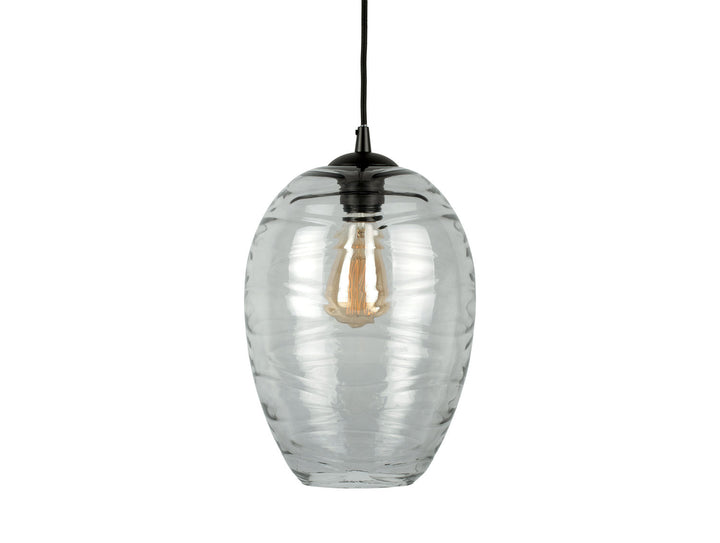 Leitmotiv Pendant lamp Glamour Cone glass grey