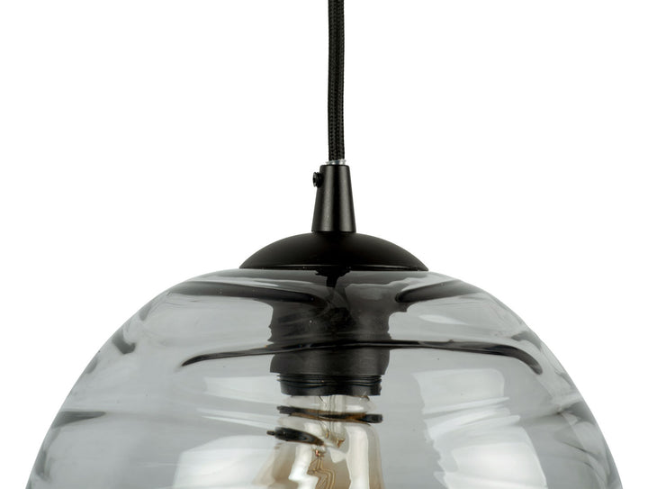 Leitmotiv Pendant lamp Glamour Cone glass grey