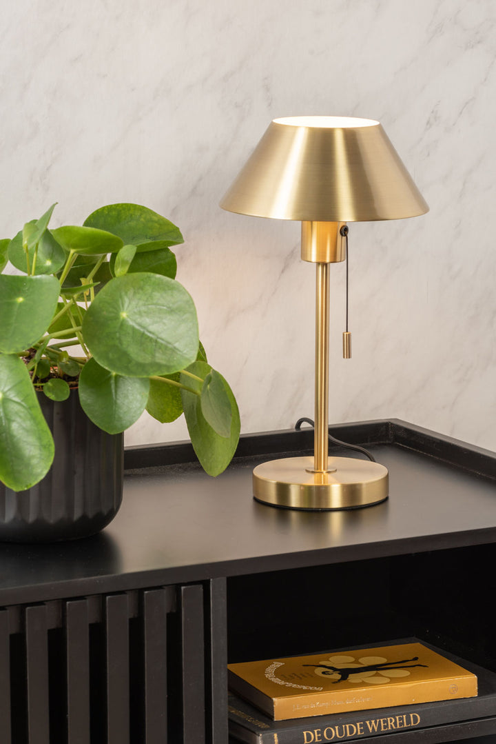 Leitmotiv Table lamp Office Retro metal antique gold plated