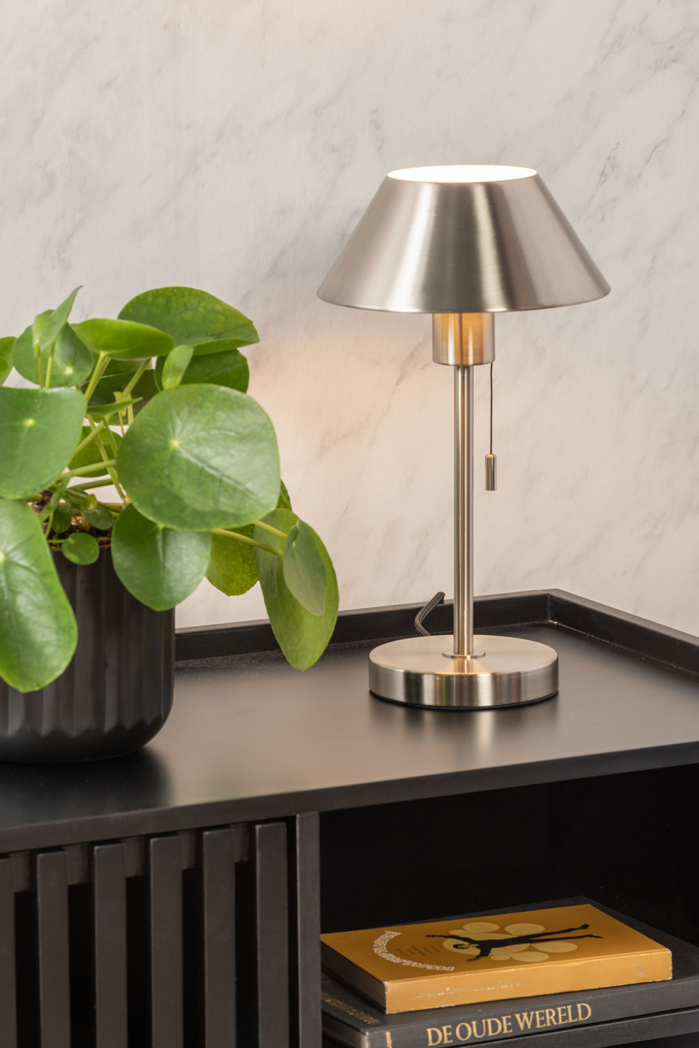 Leitmotiv Table lamp Office Retro metal brushed nickel plated