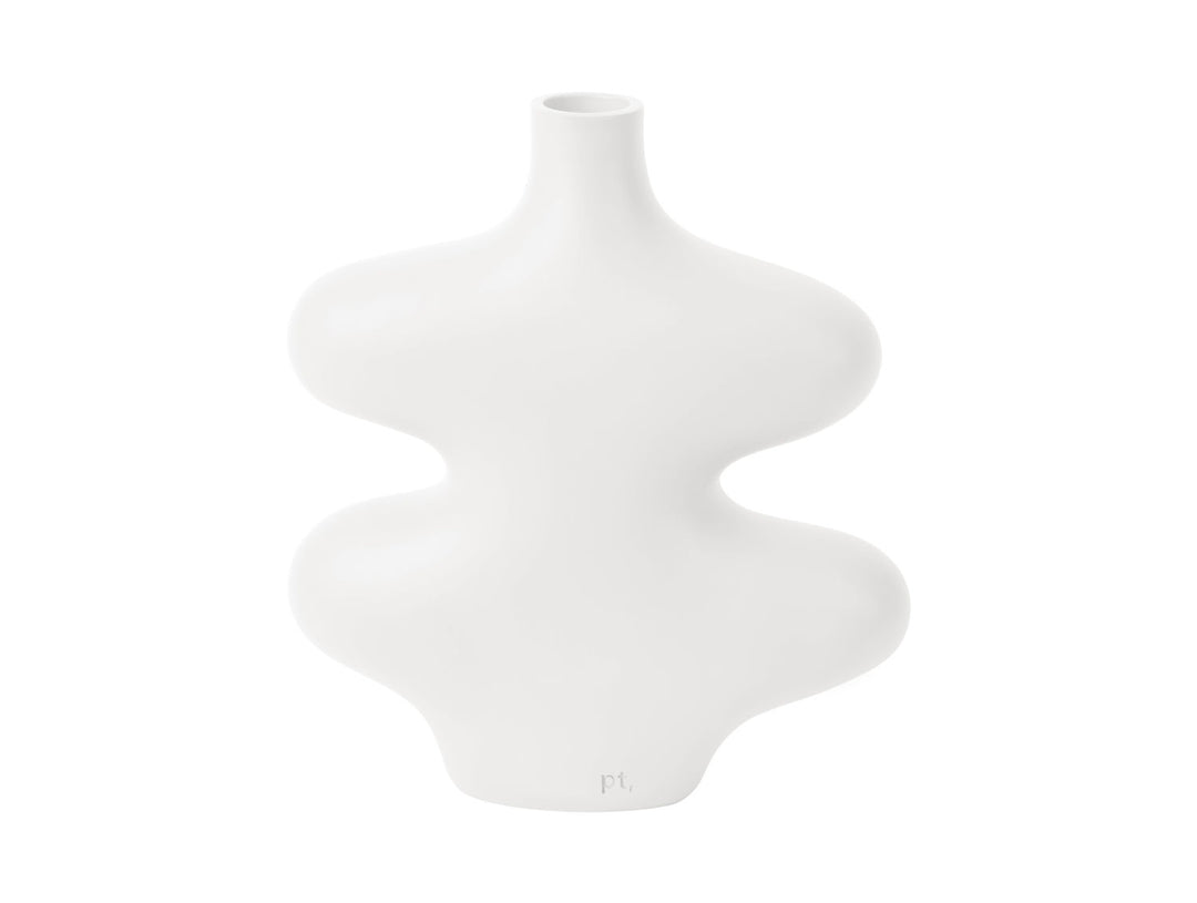 present time Vase Organic Curves small polyresin white