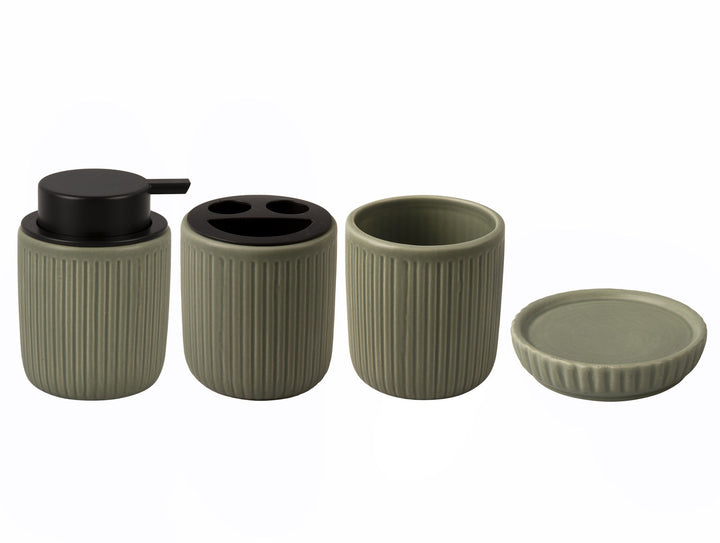 present time Bathroom set Neat ceramic grayed jade