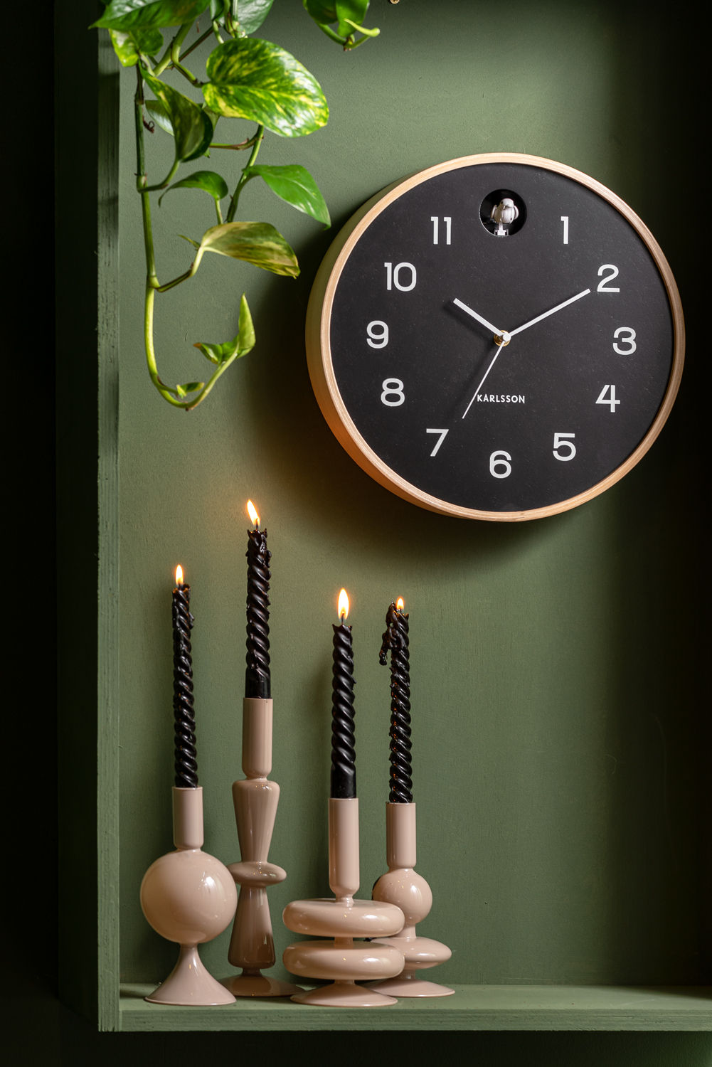 present time Candle holder Sparkle Bubbles glass sand brown