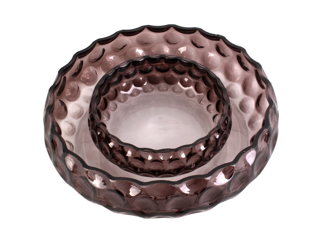 present time Bowl Speckles glass small chocolate brown