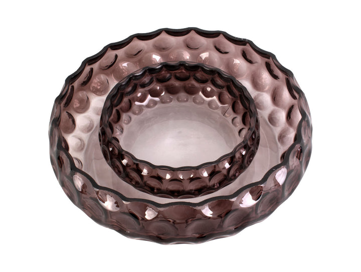 present time Bowl Speckles glass small chocolate brown