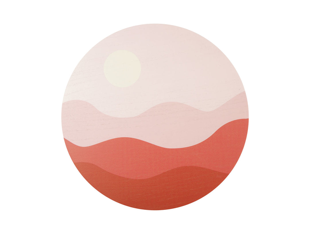 present time Wall art Sunset MDF soft pink