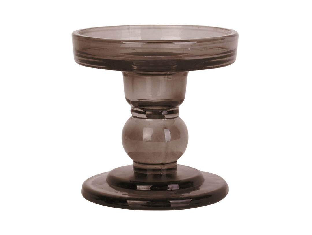 present time Candle holder Glass Art glass chocolate brown