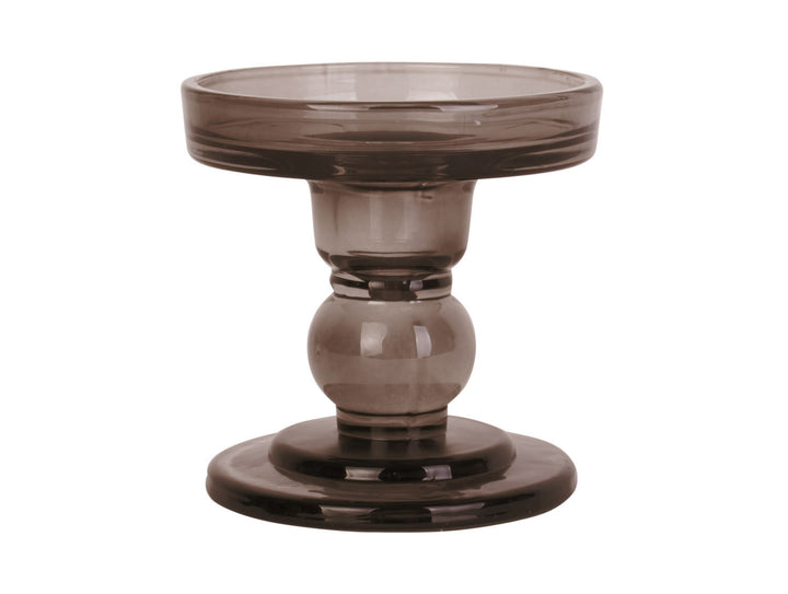 present time Candle holder Glass Art glass chocolate brown