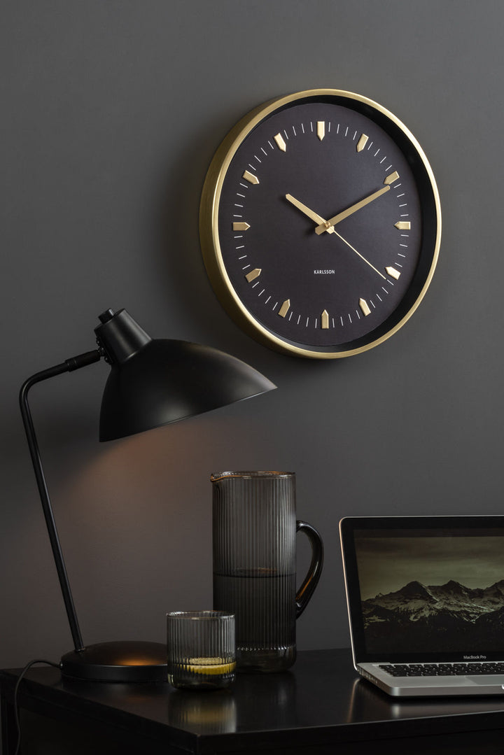 Karlsson Wall clock Arrow Batons iron gold