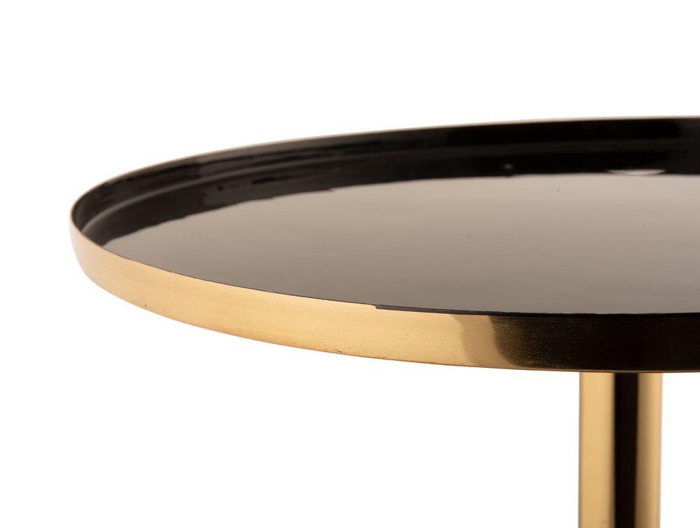 Leitmotiv Side table Mila iron enamel large black