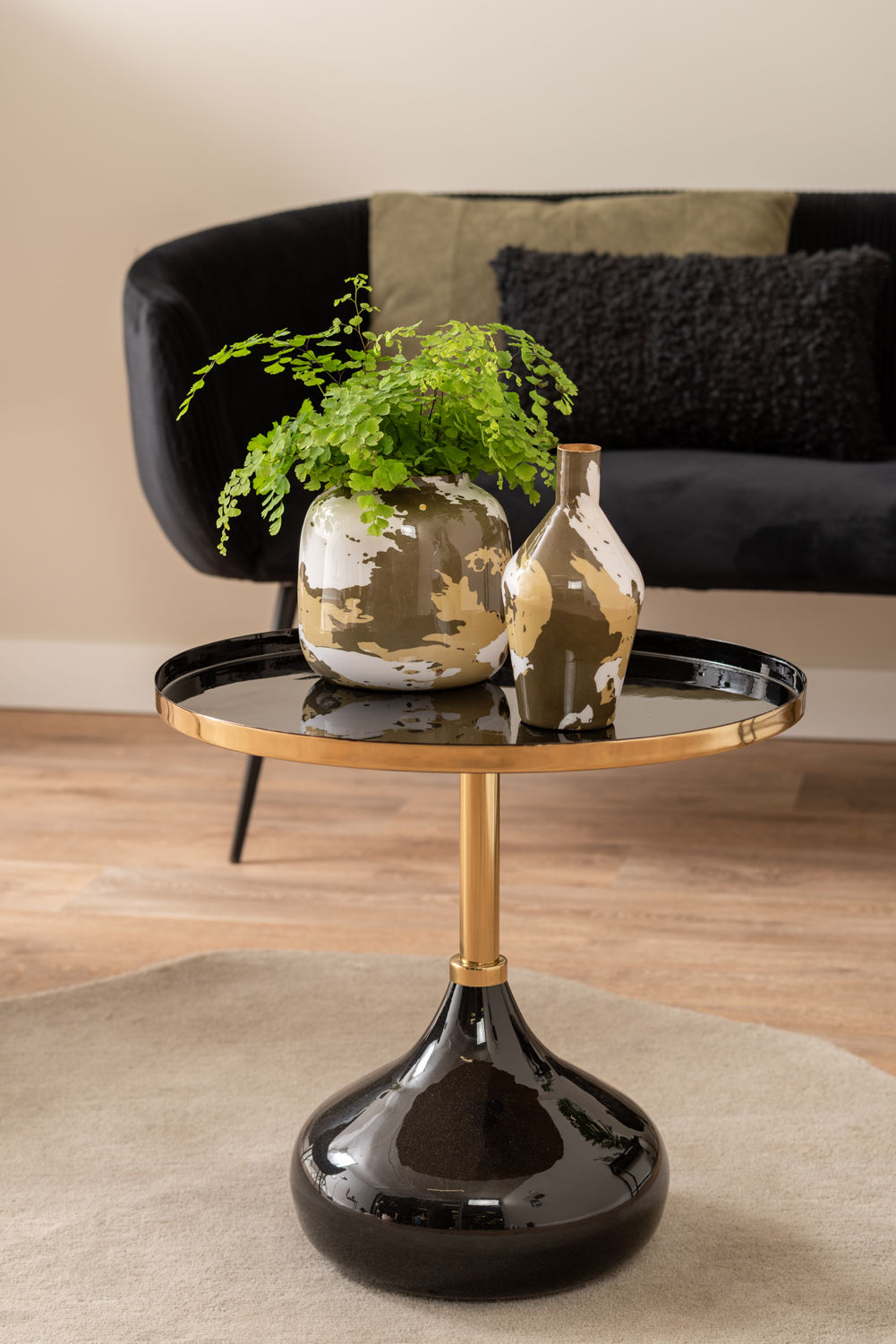 Leitmotiv Side table Mila iron enamel large black