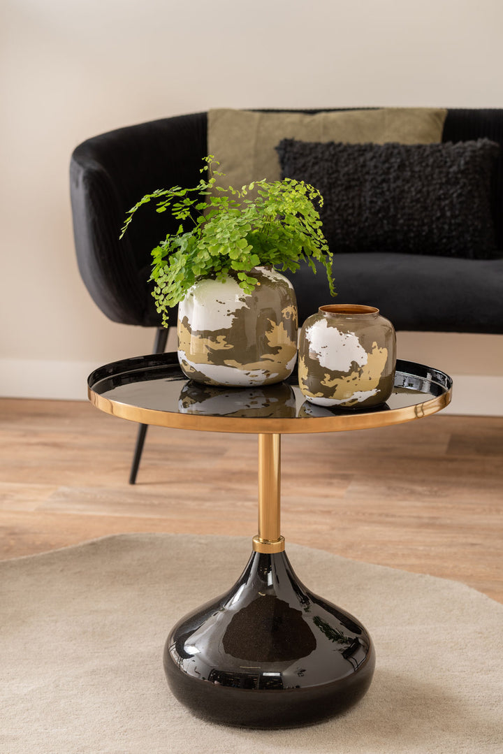 Leitmotiv Side table Mila iron enamel large black
