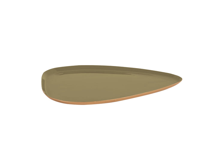 present time Tray Mila small iron enamel dark green