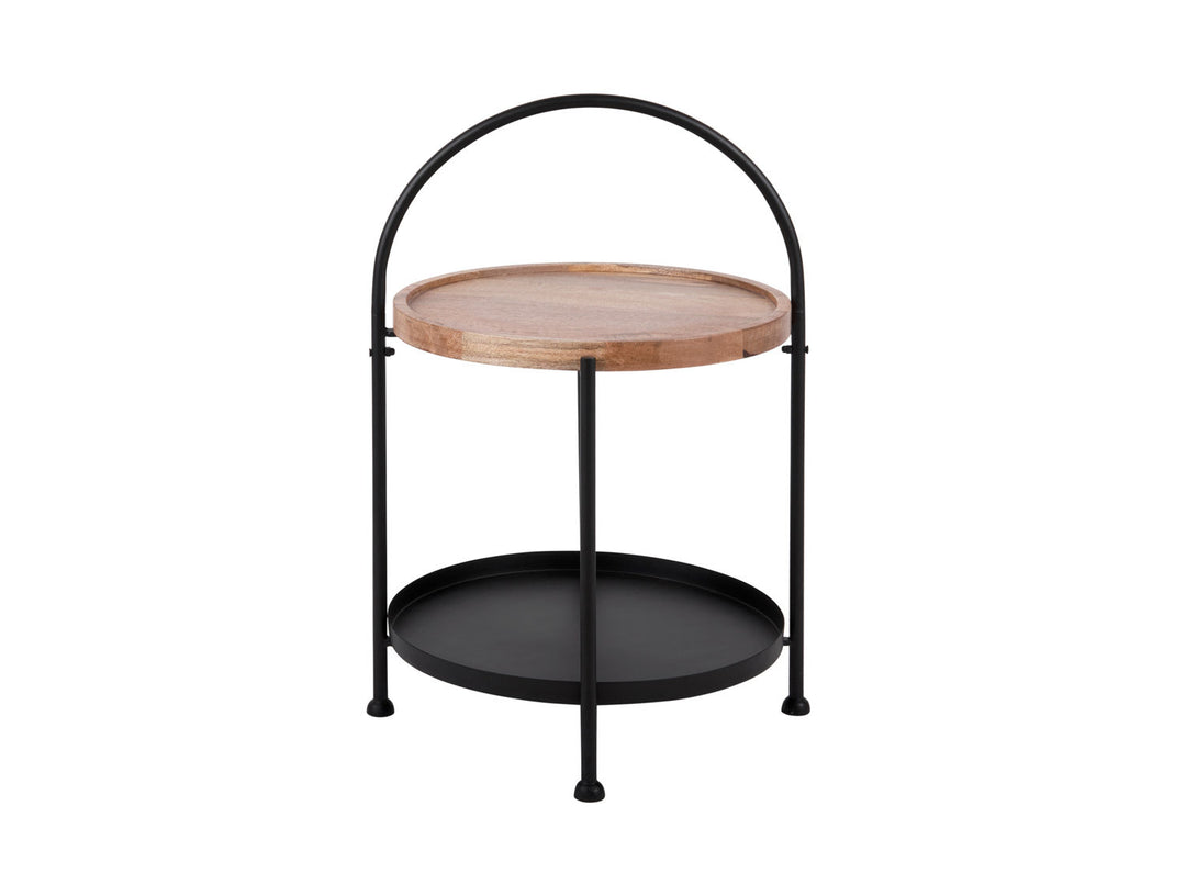 Leitmotiv Side table Tray mango wood, steel black