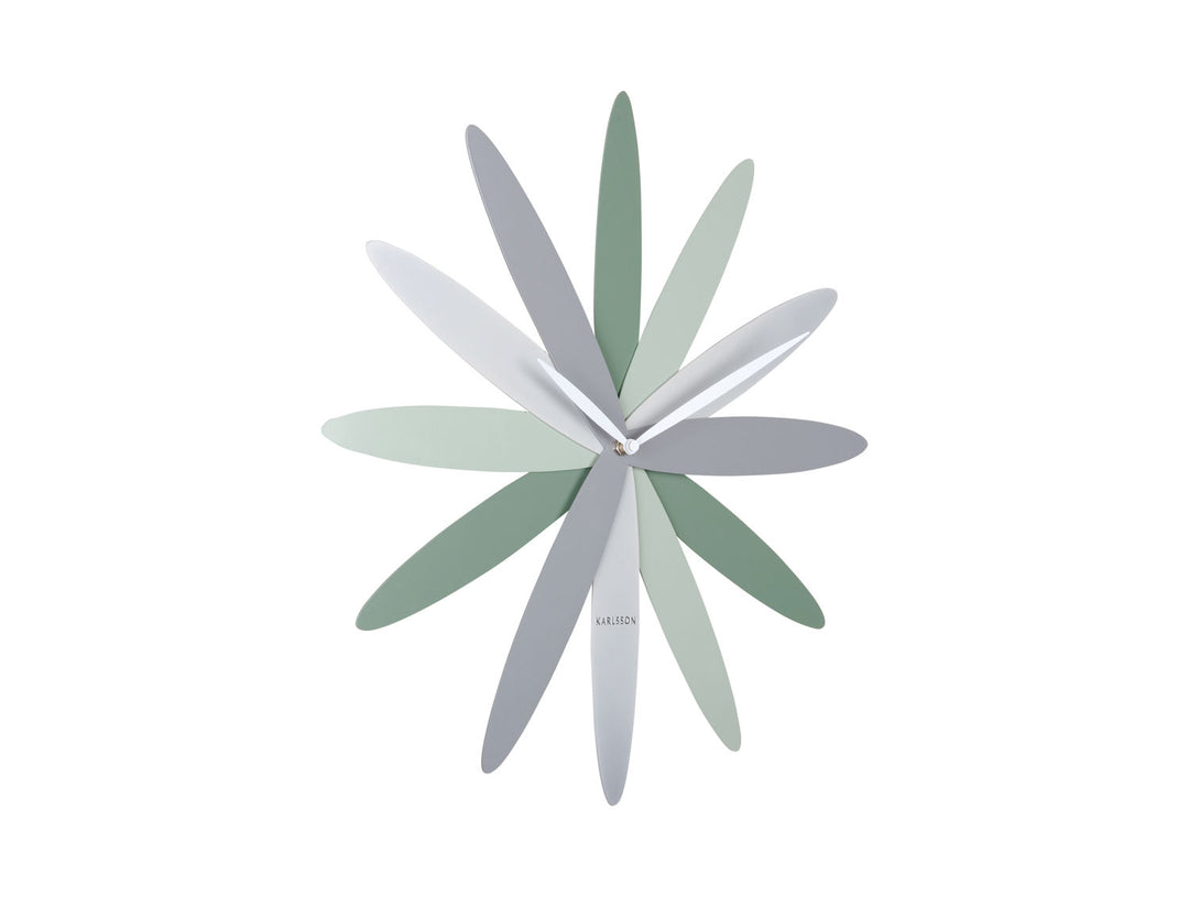 Karlsson Wall clock Bloom metal green tones