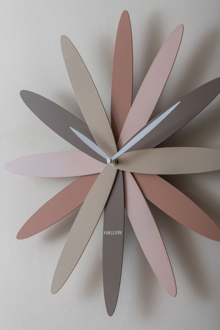 Karlsson Wall clock Bloom metal pink tones