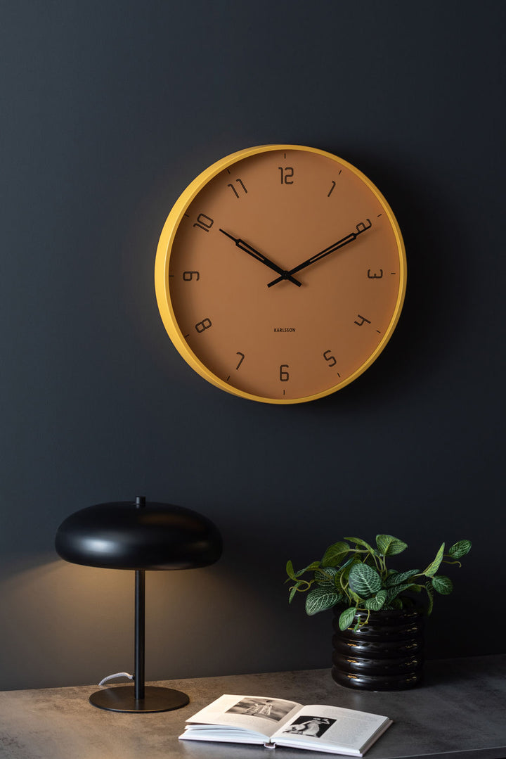 Karlsson Wall clock Stark iron matt honey yellow