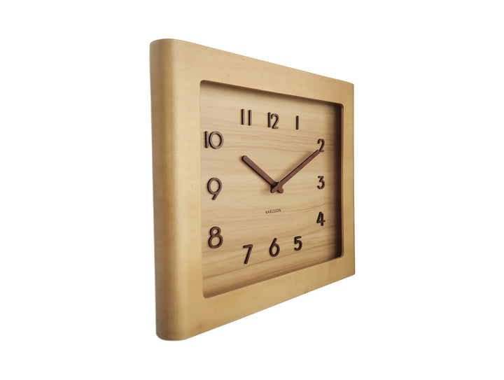 Karlsson Wall clock Sole squared frame light basswood