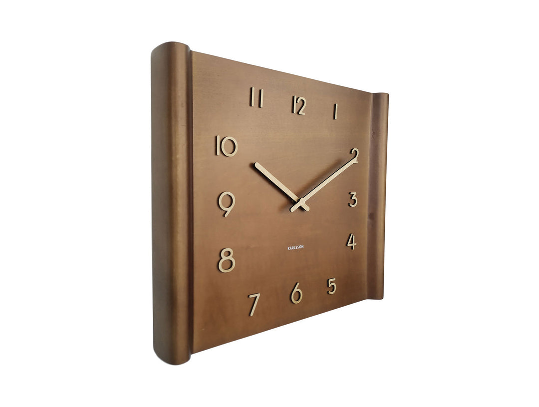 Karlsson Wall clock Sole square raised rim dark basswood