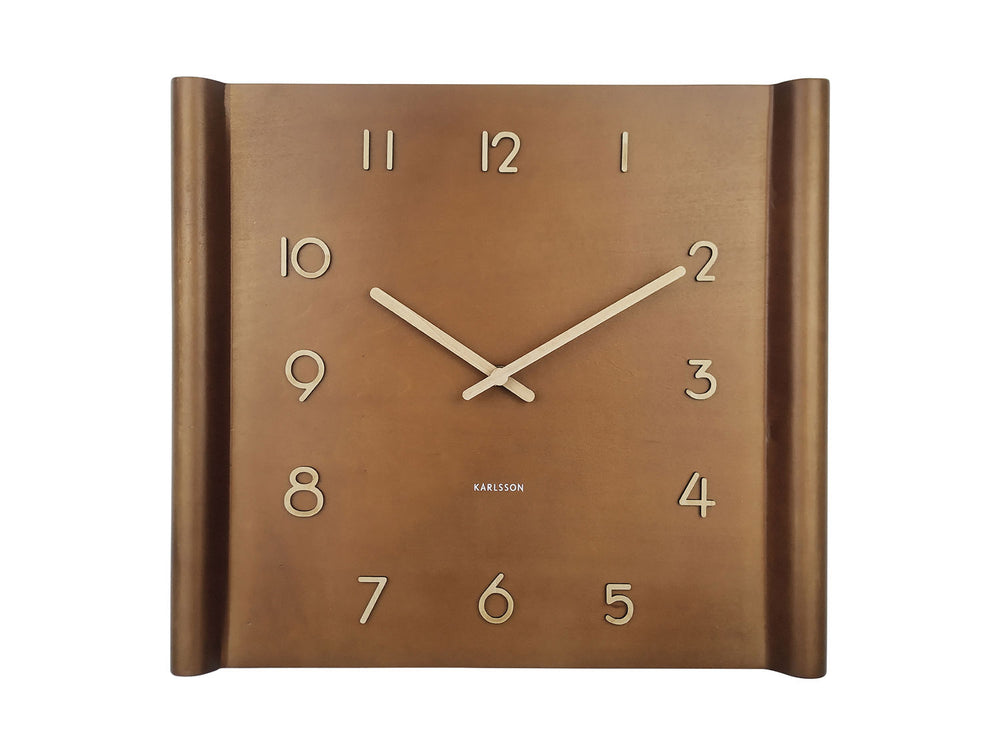 Karlsson Wall clock Sole square raised rim dark basswood